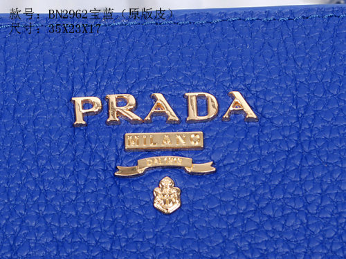 2014 Prada grainy calfskin tote bag BN2962 blue for sale